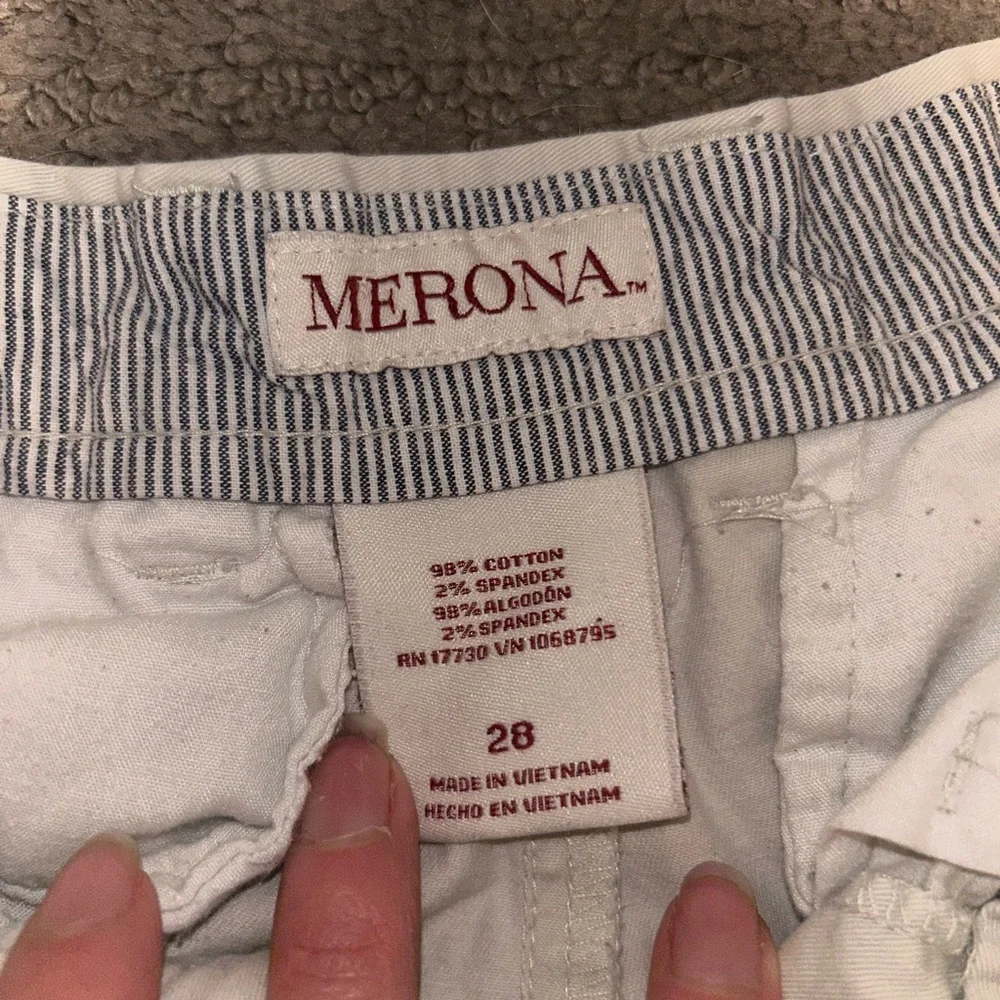 Merona Men's Flat Front Shorts Bundle- Navy and Cream size 28